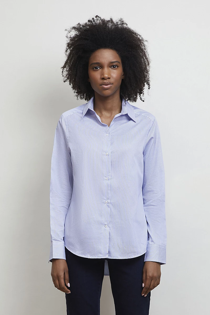 n04339A CAMICIA SOL'S NEOBLU BAPTISTE WOMEN (Blu rigato) - immagine 1